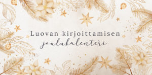 luovan kirjoittamisen joulukalenteri